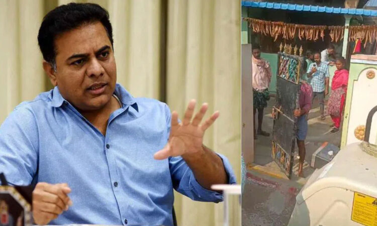 K.T. Rama Rao criticizes Telangana government over farm loan waiver delays after a dairy farmer’s house gate was seized.