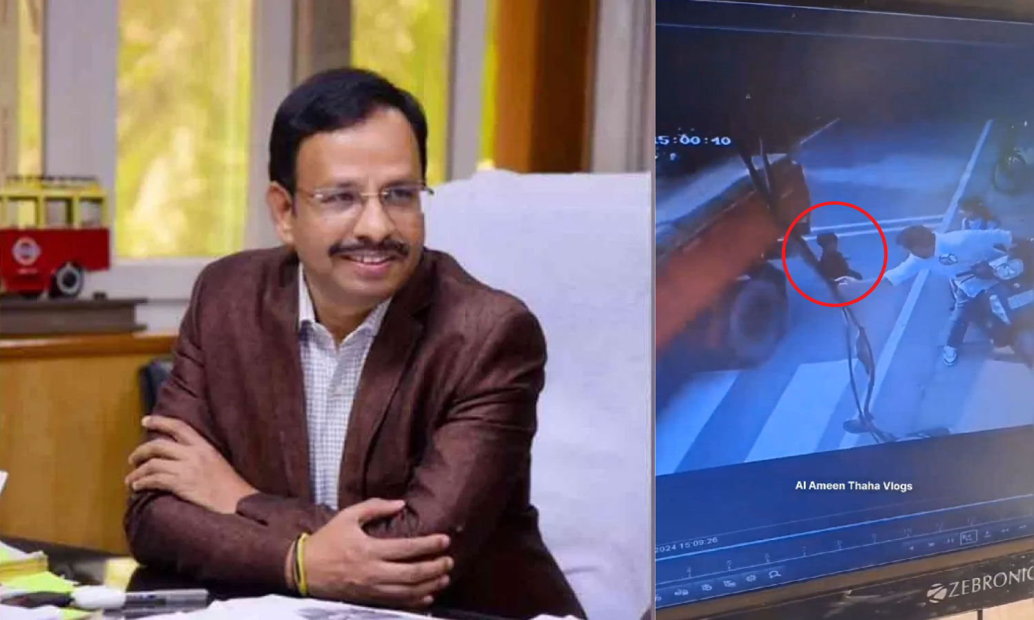 TGSRTC MD V.C. Sajjanar warns parents after a child’s near-miss with a van, urging vigilance near roads.