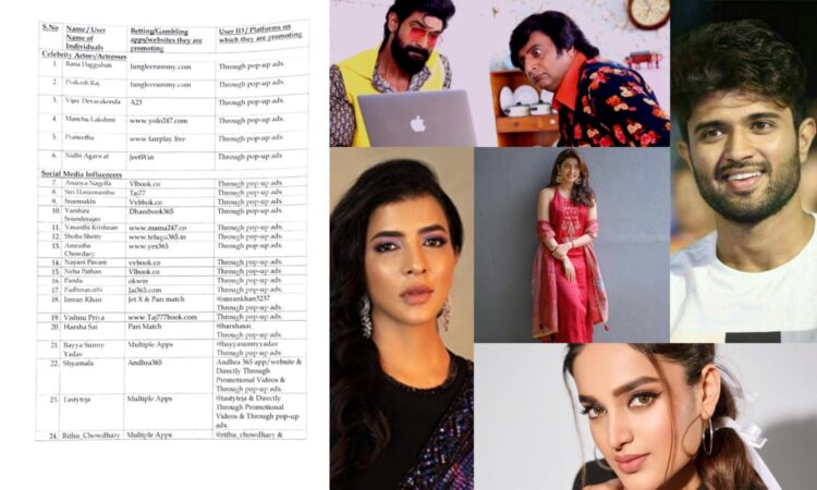 Cases filed against Tollywood actors for promoting betting apps