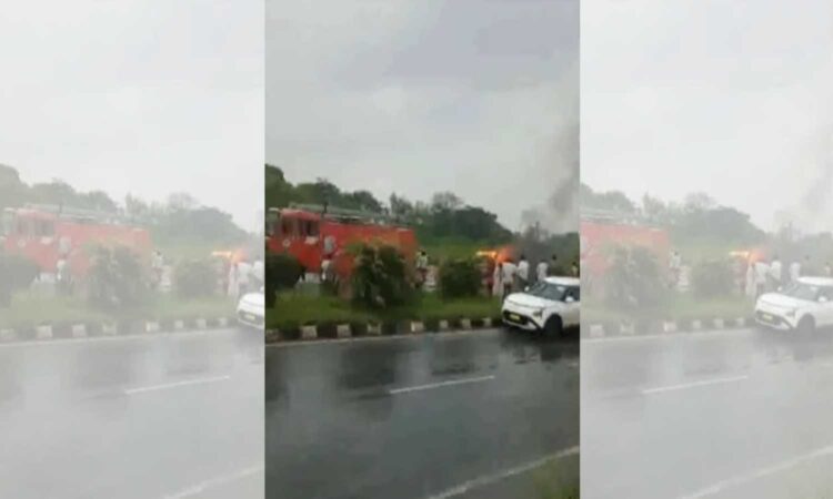 car catches fire