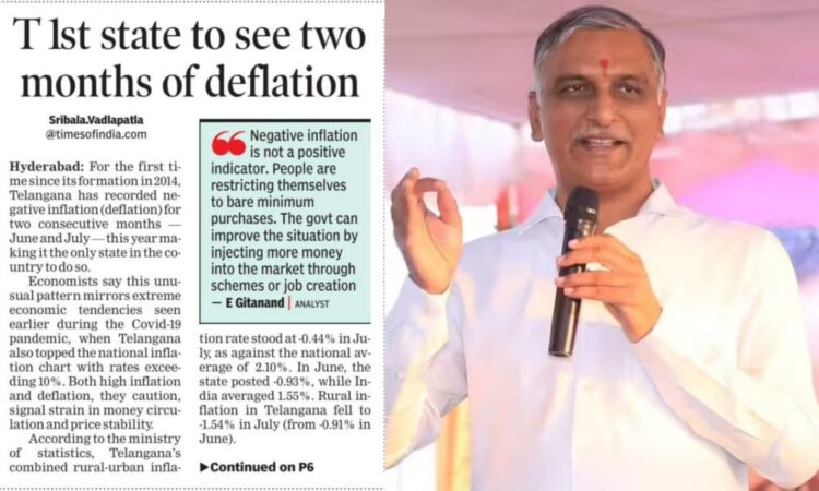 Harish Rao warns of Telangana’s economic slide