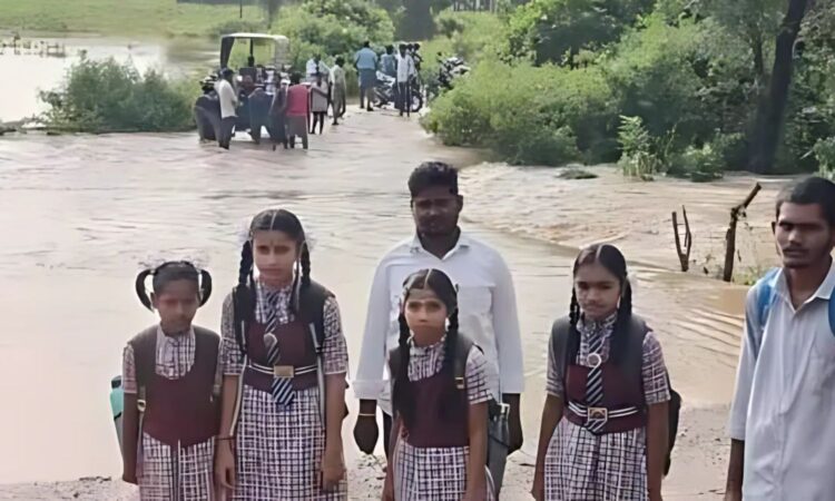 Khammam village flood