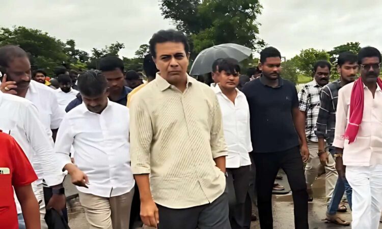 KTR Inspects Floods Sircilla