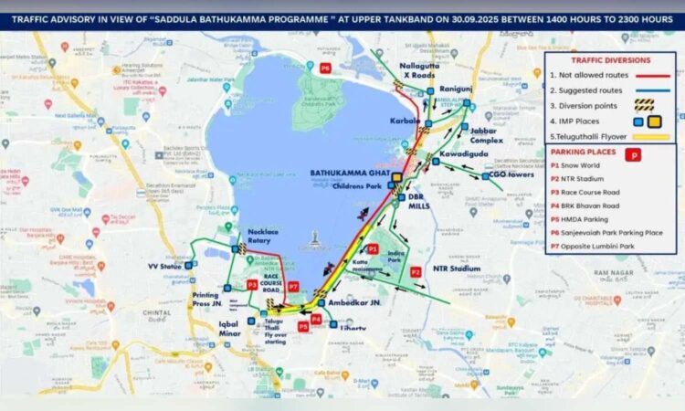 Hyderabad traffic diversions Bathukamma