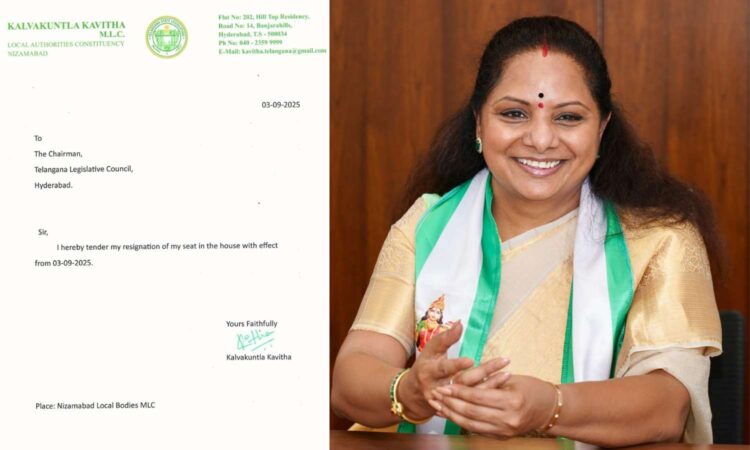 Kavitha resigns from BRS