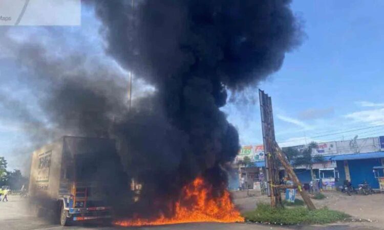 Nizamabad lorry fire
