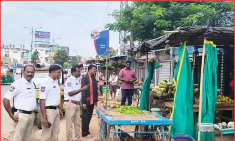 Kodad police road encroachments